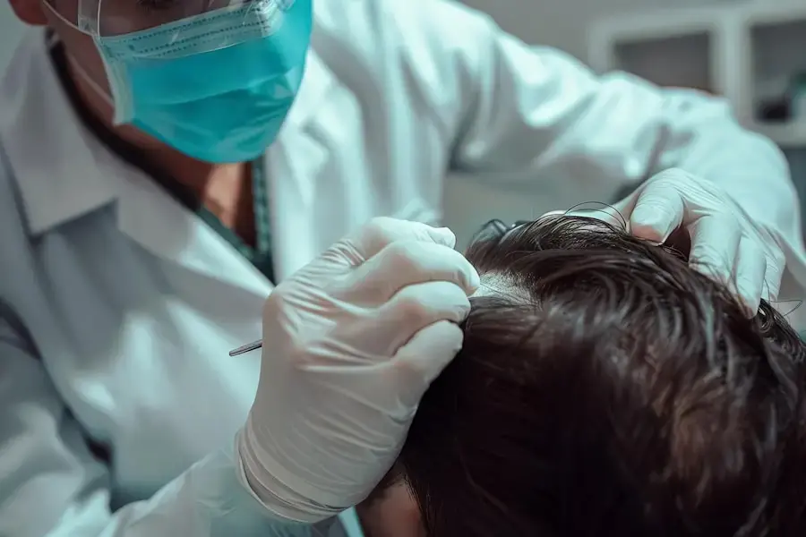 Médecin réalisant un traitement PRP à l’Advanced Alopecia Clinic Gangnam Seoul